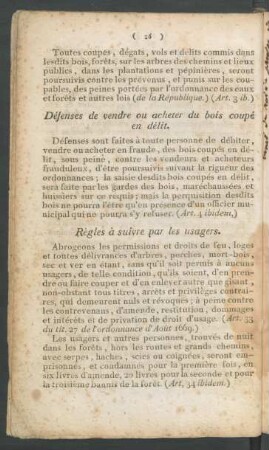 Défenses de vendre ou acheter du bois coupé en délit