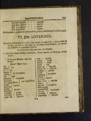 VI. Om Adverbio.