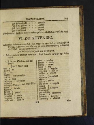 VI. Om Adverbio.