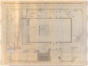 Grünflächen am Verwaltungsgebäude der Mannheimer Versicherungsgesellschaft, Mannheim: Gartenplan 1:100