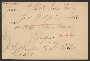 Brief an B. Schott's Söhne : 11.06.1901