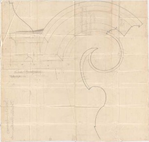 Thiersch, Friedrich von; München; Palais Bernheimer - Voluten (Ansicht, Schnitt)