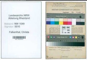 Entnazifizierung Christa Falkenthal , geb. 13.09.1918 (Stenotypistin)