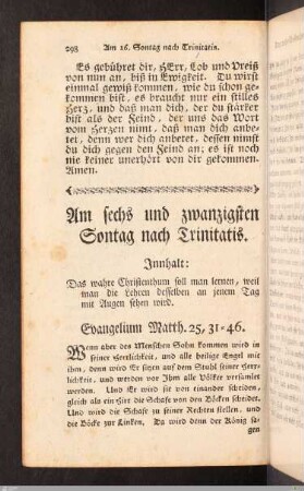 Am sechs und zwanzigsten Sonntag nach Trinitatis.