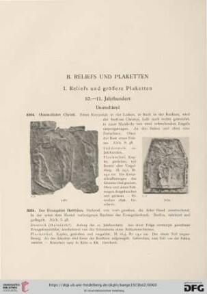 B. Reliefs und Plaketten