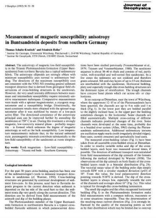 Measurement of magnetic susceptibility anisotropy in Buntsandstein deposits from southern Germany