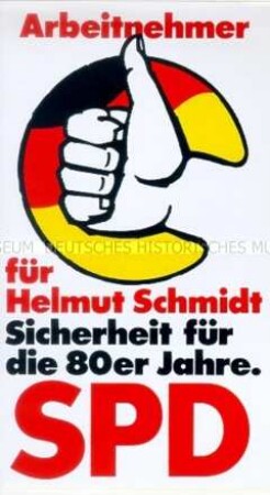 Aufkleber der SPD zur Bundestagswahl 1980