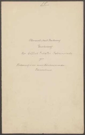 Schäfer, Gottlieb, Schreinermeister Bau eines Wohnhauses