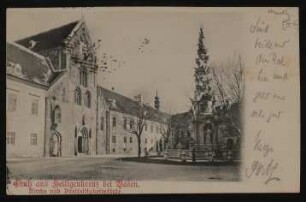 Ansichtskarte von Hofmannsthal an seine Mutter Anna mit "Gruß aus Heiligenkreuz bei Baden."
