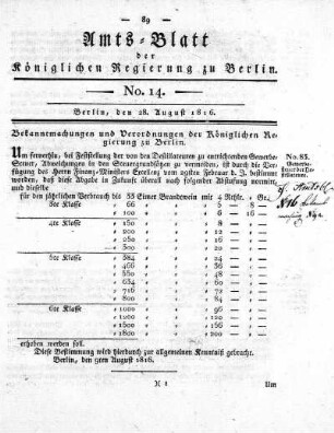No 14, 28. August 1816