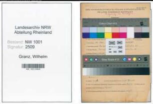 Entnazifizierung Wilhelm Granz, geb. 31.05.1905 (Schreiner)