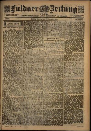 Dritte Ausgabe vom Samstag, den 15. November 1902.