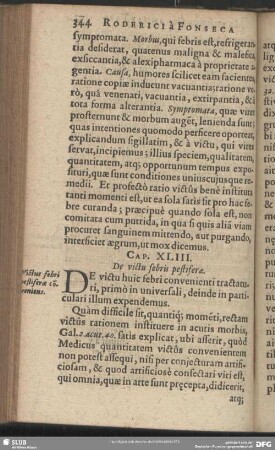 Cap. XLIII. De victu febris pestiferae