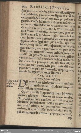 Cap. XLIII. De victu febris pestiferae