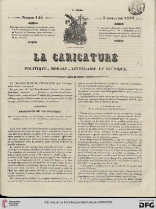 Numéro 148 (5 Septembre 1833)