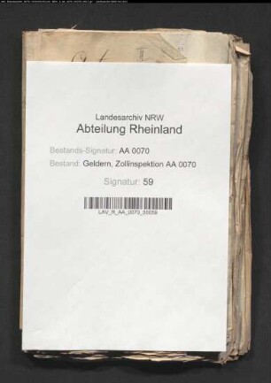 Korrespondenz mit der Landesdeputation