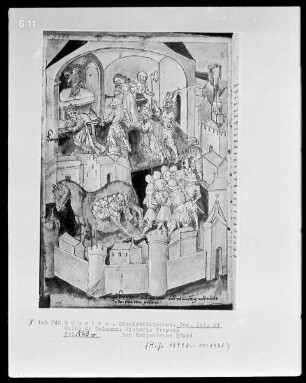 Guido de Columna, Historia Troiana — Das trojanische Pferd, Folio 169verso