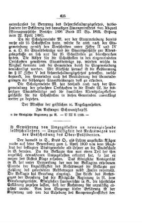 Gewährung von Umzugskosten an neuanziehende Volksschullehrer. - Unzulässigkeit des Rechtsweges vor der Entscheidung des Ober-Präsidenten : [D. Öffentliches Volksschulwesen]