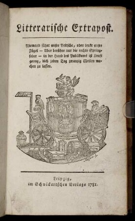 1779: Litterarische Extrapost