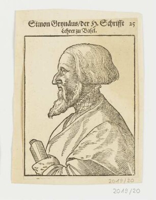 Bildnis Simon Grynäus, aus: Nicolas Reusner, "Kontrafakturbuch", Straßburg 1587