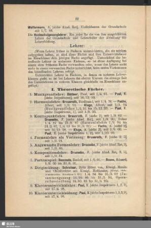I. Theoretische Fächer