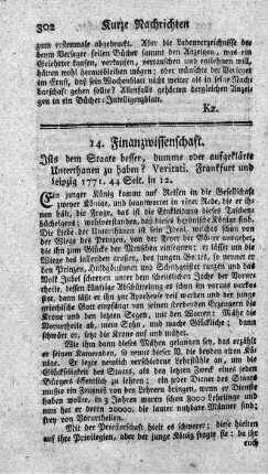 14. Finanzwissenschaft.