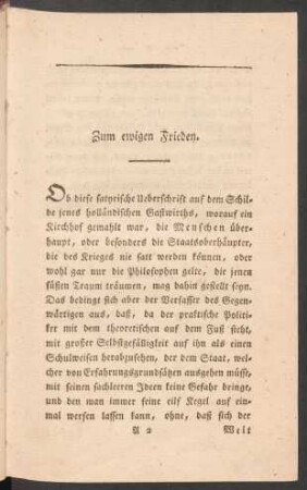Zum ewigen Frieden