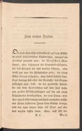 Zum ewigen Frieden