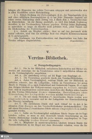 V. Vereins-Bibliothek