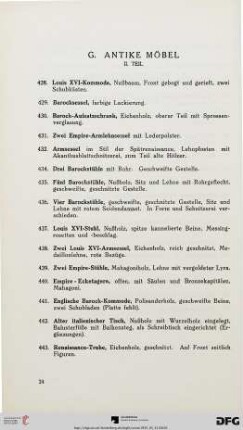 G. Antike Möbel (Nr. 428-443)