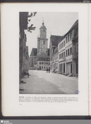 Volkach. Hauptstraße mit Blick auf die Pfarrkirche