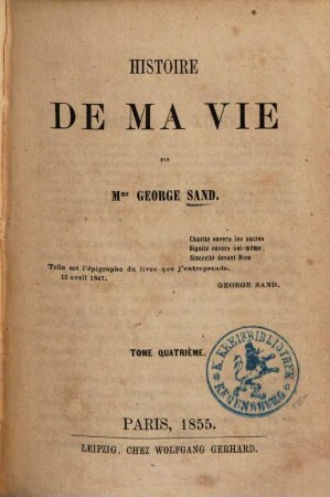 Histoire de ma vie, 4