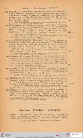 Escrime. Fencing. Fechtkunst (Nr. 197 - 218)