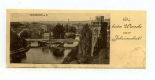 Grußkarte mit Neckarbrücke und Götzenturm