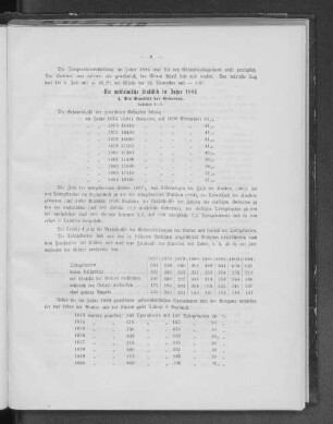 Die medicinische Statistik im Jahre 1881.