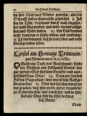 Epistel am Sontage Trinitatis/ ...