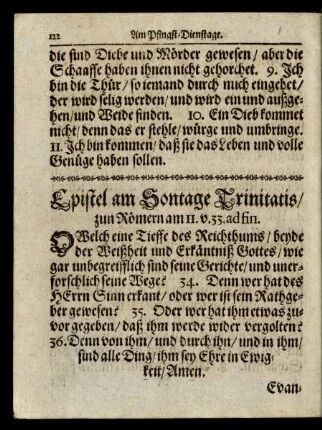 Epistel am Sontage Trinitatis/ ...