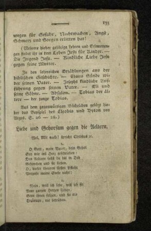 Liebe und Gehorsam gegen die Aeltern.