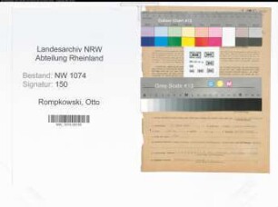 Entnazifizierung Otto Rompkowski , geb. 07.03.1898 (Lehrer)