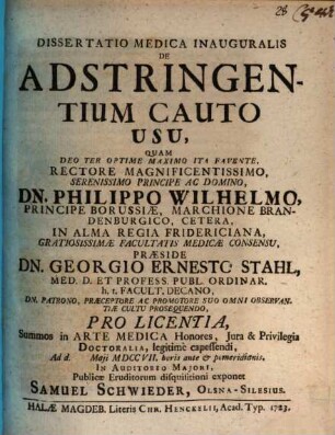 Disp. med. inaug. de adstringentium cauto usu