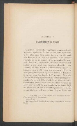 Chapitre IV - L'avènement de Néron