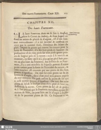Chapitre XII. Des hauts Fourneaux