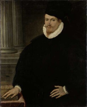 Bildnis eines rotbärtigen jungen Mannes in schwarzer Kleidung