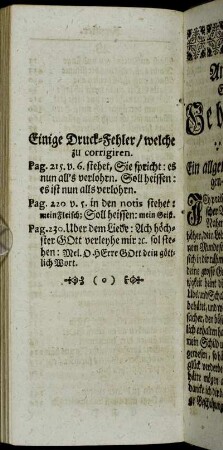 Einige Druck-Fehler, welche zu corrigiren