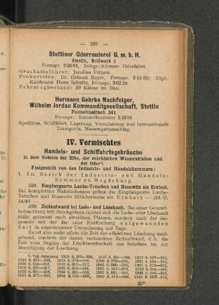 Stettiner Oderreederei G.m.b.H. Stettin, Bollwerk 1