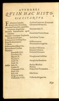 Authores Qui In Hac Historia Citantur.