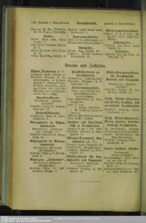 Vereine und Anstalten