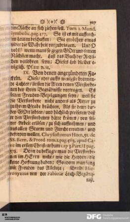 IX. Von denen angezündeten Fackeln.