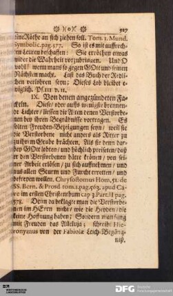 IX. Von denen angezündeten Fackeln.