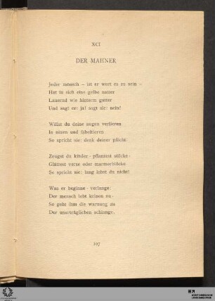 XCI. Der Mahner